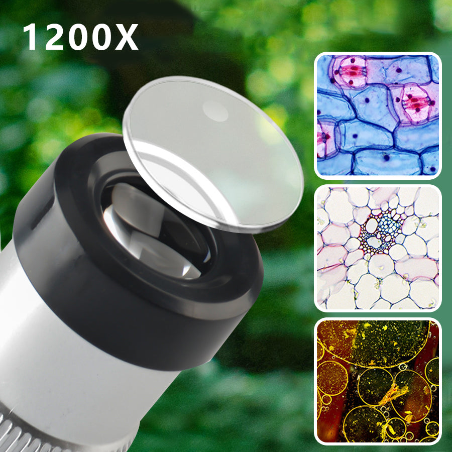 QB3303 1 Set Elementary School Student STEM Microscope 1200X Magnification Tools for Children QB3303 1 Set Elementary School Student STEM Microscope 1200X Magnification Tools for Children